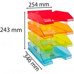 Clairefontaine Letter Tray Combo Harlequin Pack 4