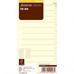 Filofax Personal Cotton Cream To Do Filofax Refills