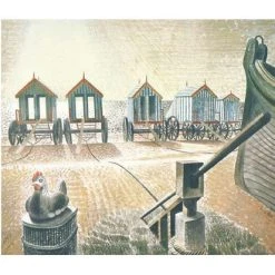 Canns Down Press Greetings Cards Eric Ravilious - Aldeburgh Bathing Machines