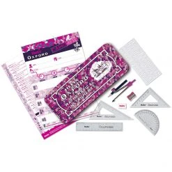 Student Stationery Helix Oxford Camo Maths Set Pink