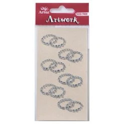 Artoz Art-work 3d Sticker Double Rings Cristal-glitter Stickers And Peeloffs