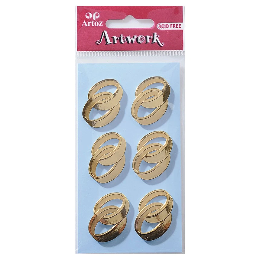 Artoz Art-work 3d Sticker Double Rings Gold Stickers And Peeloffs 3 Artoz Art-work 3d Sticker Double Rings Gold Stickers And Peeloffs