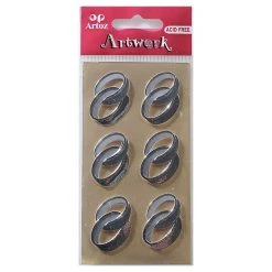 Artoz Art-work 3d Sticker Double Rings Silver