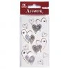 Artoz Art-work 3d Sticker Curved Hearts Silver Stickers And Peeloffs