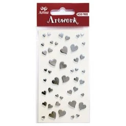 Artoz Art-work 3d Sticker Hearts In Silver