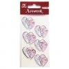 Artoz Art-work 3d Sticker Double Silver Hearts