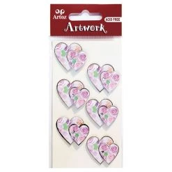 Artoz Art-work 3d Sticker Double Silver Hearts