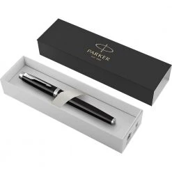 Parker Writing Pens & Pencils IM Black Chrome Trim Rollerball Gift Boxed