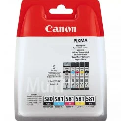 Canon PGI-580/CLI-581 Pigment Black/Cyan/Magenta/Yellow/Black Ink Multi Pack 2078C05