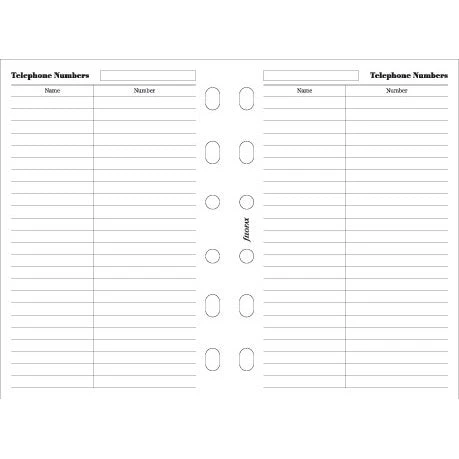 Filofax Pocket Name And Telephone Number 3 Filofax Pocket Name And Telephone Number
