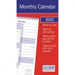 Calendar Collection 2022 Calendar - Essential Month To View Stubby Diaries