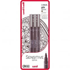 Drawing & Colouring Uni-Ball PIN Set Of 3 Sensitive Sepia
