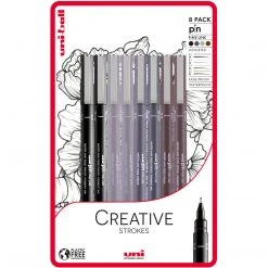Uni-Ball PIN Set Of 8 Creative Strokes Drawing & Colouring