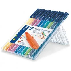 Writing Pens & Pencils Staedtler 323 SB10 Triplus Colour Pens Desk Top Box Of 10