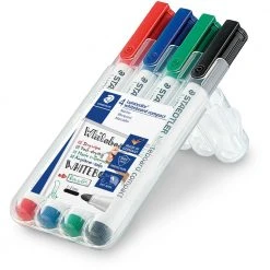 Staedtler 341 WP4 Whiteboard Pens Wallet Of 4 Writing Pens & Pencils