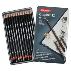 Derwent Graphic Pencils Medium (12) Tin