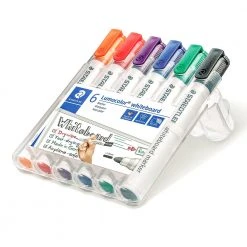 Staedtler Lumocolor Drywipe Marker Pens Bullet Tip Pack Of 6 Assorted Colours
