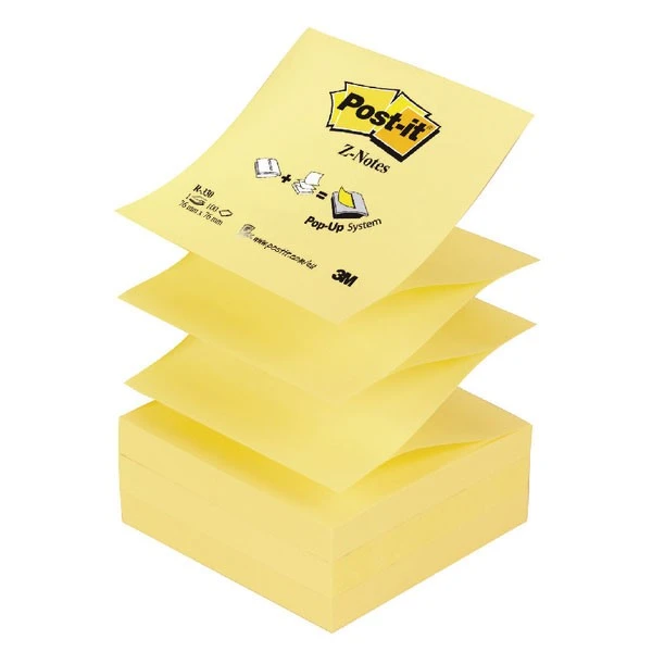 Postit Post-it Z-Notes 76 X 76mm Canary Yellow R330 Repositionable Notes 3 Postit Post-it Z-Notes 76 X 76mm Canary Yellow R330 Repositionable Notes