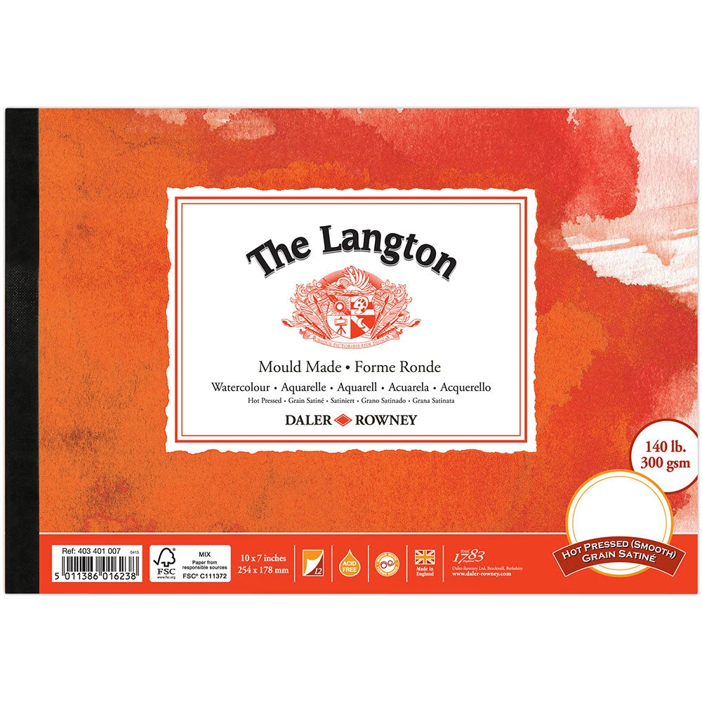 Paper Daler Rowney Langton Pad Hot Pressed 300g 7 Paper Daler Rowney Langton Pad Hot Pressed 300g