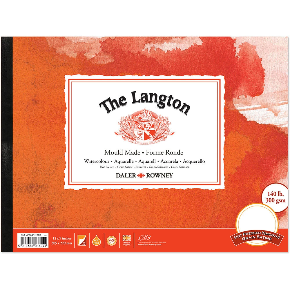 Paper Daler Rowney Langton Pad Hot Pressed 300g 8 Paper Daler Rowney Langton Pad Hot Pressed 300g