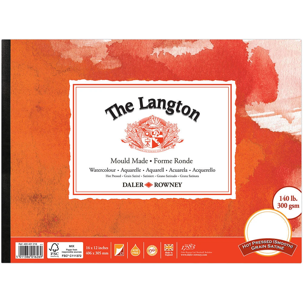 Paper Daler Rowney Langton Pad Hot Pressed 300g 9 Paper Daler Rowney Langton Pad Hot Pressed 300g