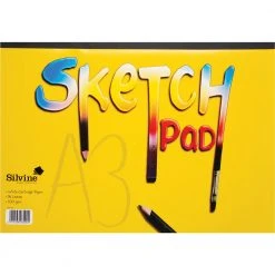 Silvine Student Stationery Sketchbook A3 Yellow Cover