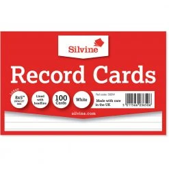 Silvine Record Cards Ruled White Filing & Folders