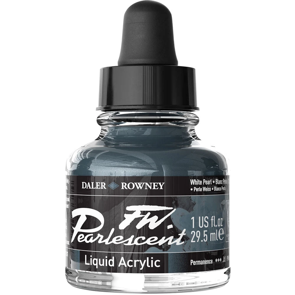 Daler Rowney FW Pearlescent Ink 29.5ml White Pearl 3 Daler Rowney FW Pearlescent Ink 29.5ml White Pearl