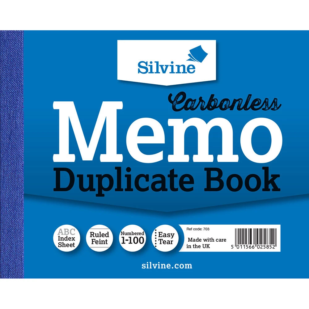 Silvine Carbonless Duplicate Memo 4 X 5 Books, Pads & Albums 3 Silvine Carbonless Duplicate Memo 4 X 5 Books, Pads & Albums