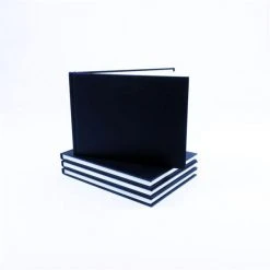Seawhite Hard Back Sketchbook Black Cloth Cover A5 Landscape Paper