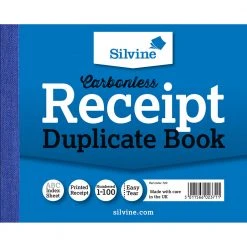 Books, Pads & Albums Silvine Carbonless Duplicate Receipt Book