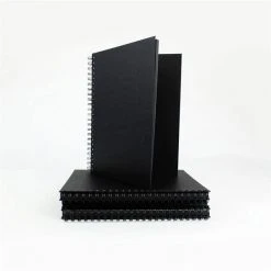 Seawhite Hard Back Sketchbook Wiro Black Card A4