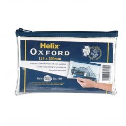 Student Stationery Helix Oxford 8"x 5" Clear Pencil Case