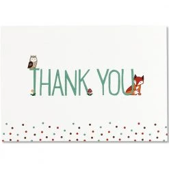Peter Pauper Press Social Stationery Thank You Note Woodland Friends