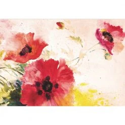Peter Pauper Press Note Card Watercolor Poppies Social Stationery