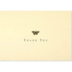 Peter Pauper Press Social Stationery Thank You Note Gold Butterfly