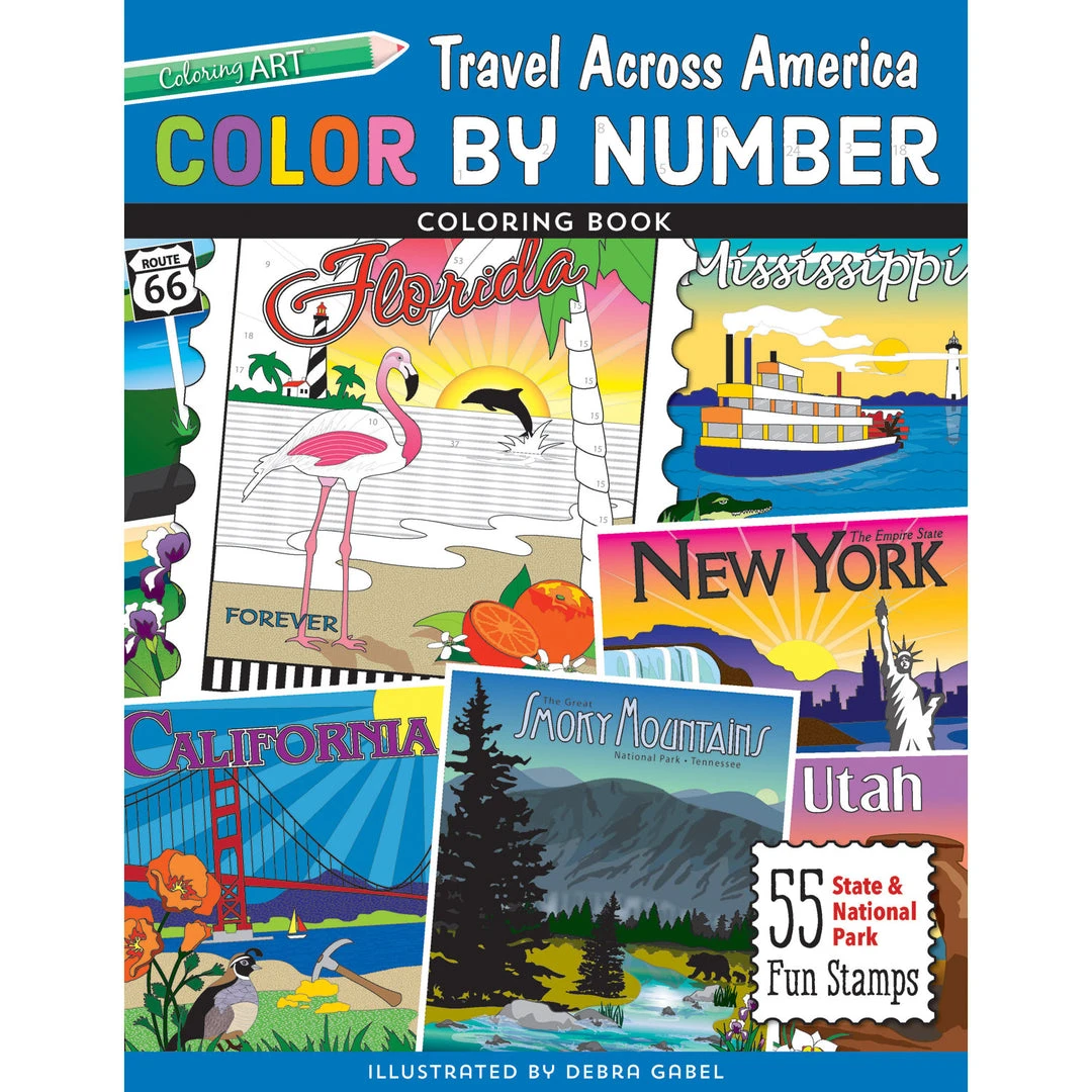 Debra Gabel Color By Number Travel Across America Coloring Book 3 Debra Gabel Color By Number Travel Across America Coloring Book