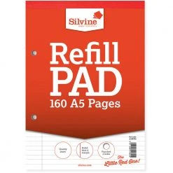 Books, Pads & Albums Silvine A5 Refill Pad 80 Feint & Margin