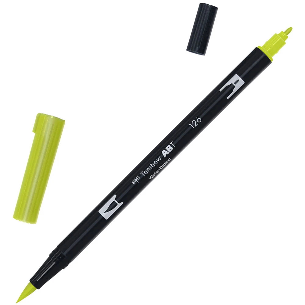Tombow Dual Tip Brush Pen - Light Olive Drawing & Colouring 3 Tombow Dual Tip Brush Pen - Light Olive Drawing & Colouring