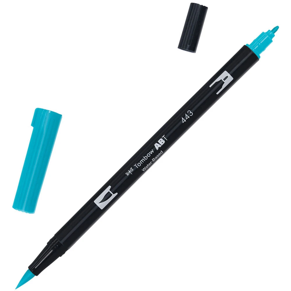 Tombow Dual Tip Brush Pen - Turquoise Drawing & Colouring 3 Tombow Dual Tip Brush Pen - Turquoise Drawing & Colouring