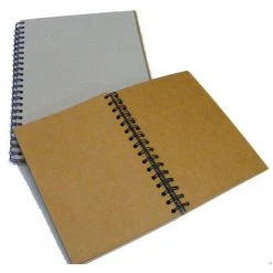 Pads & Surfaces Frisk Greyboard Spiral Kraft Book 280mic 30s Long Edge A5