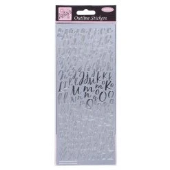 Anitas Outline Stickers - Modern Alphabet - Silver