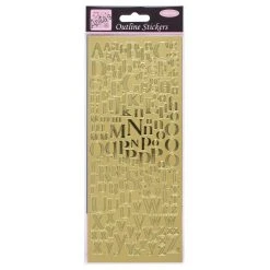 Anitas Outline Stickers - Mixed Serif Alphabets - Gold