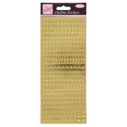 Anitas Outline Stickers - Capital Letters - Gold Stickers And Peeloffs