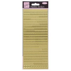 Anitas Stickers And Peeloffs Outline Stickers - Small Letters - Gold