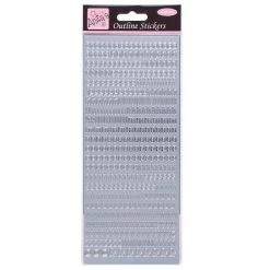 Anitas Outline Stickers - Small Letters - Silver Stickers And Peeloffs