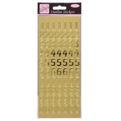 Anitas Outline Stickers - Large Numbers - Gold