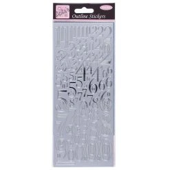 Anitas Outline Stickers - Mixed Numbers - Silver