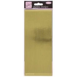 Anitas Outline Stickers - Straight Line Borders - Gold Stickers And Peeloffs