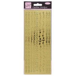 Anitas Outline Stickers - Floral Borders - Gold